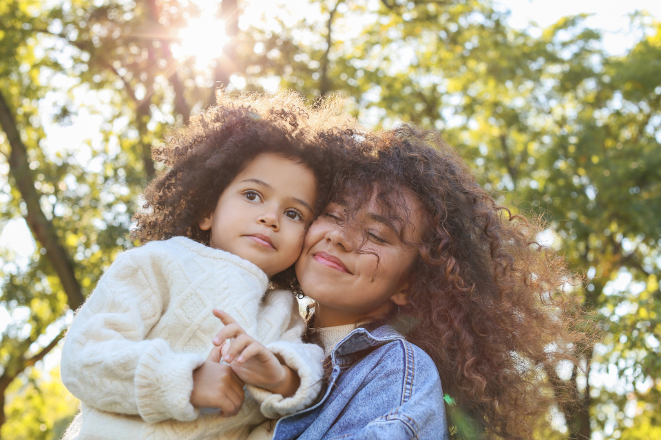 Mother daughter hug