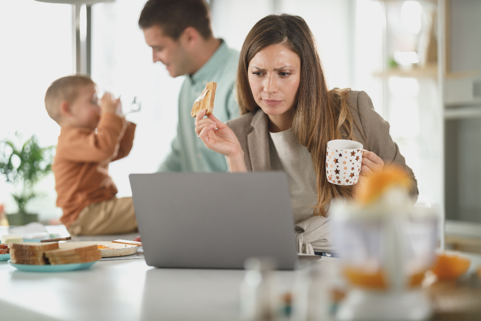 Parent staying calm while working through a toddler's hard moment
