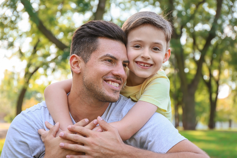 Father and child sharing an affectionate moment