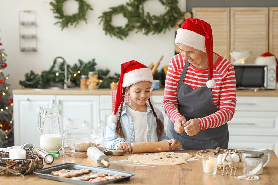 Pin graphic: mother cooking