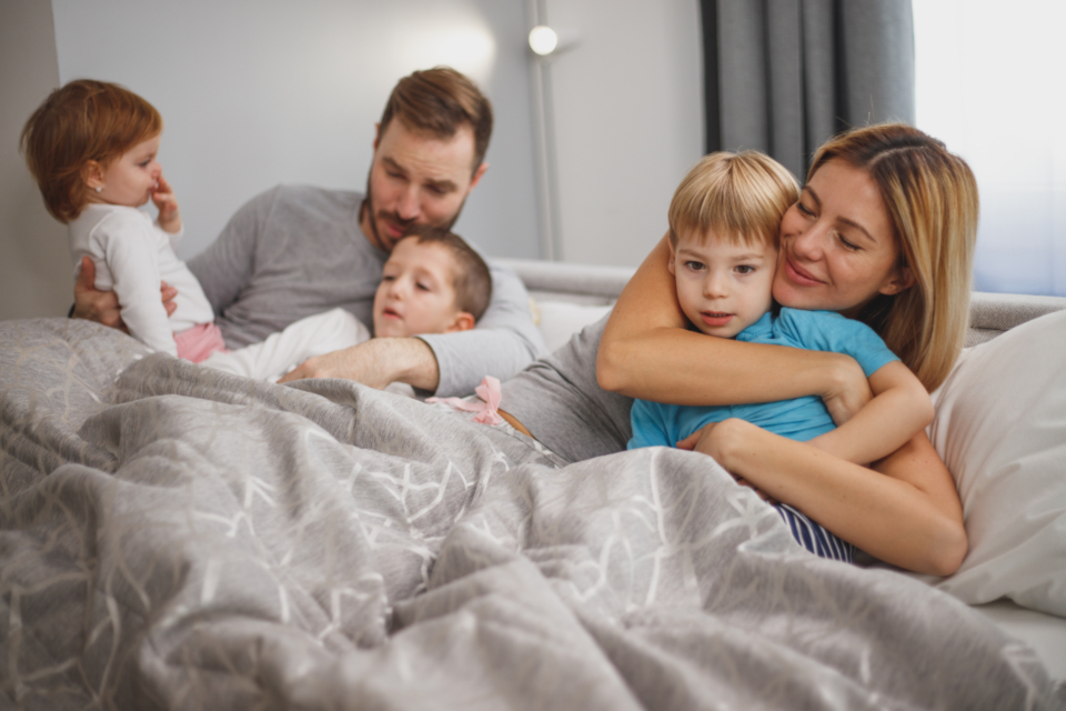 Blended family navigating new dynamics together