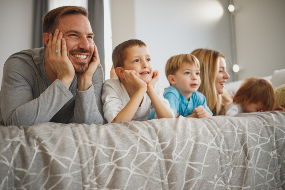 Child following a consistent screen time routine