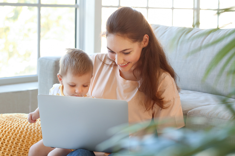 Parent embracing the unexpected habits of parenthood