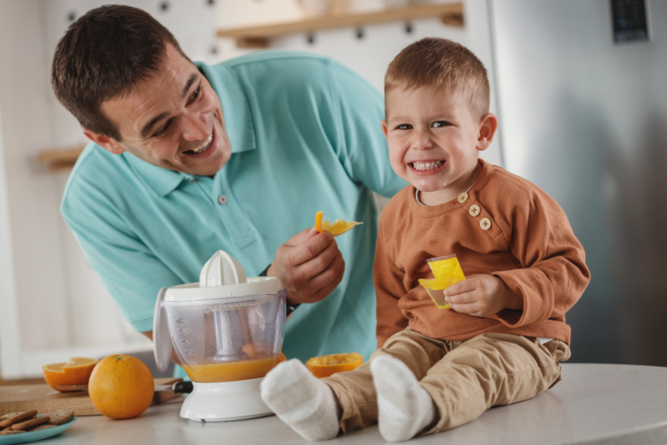 Family supporting active outdoor play and gross motor growth
